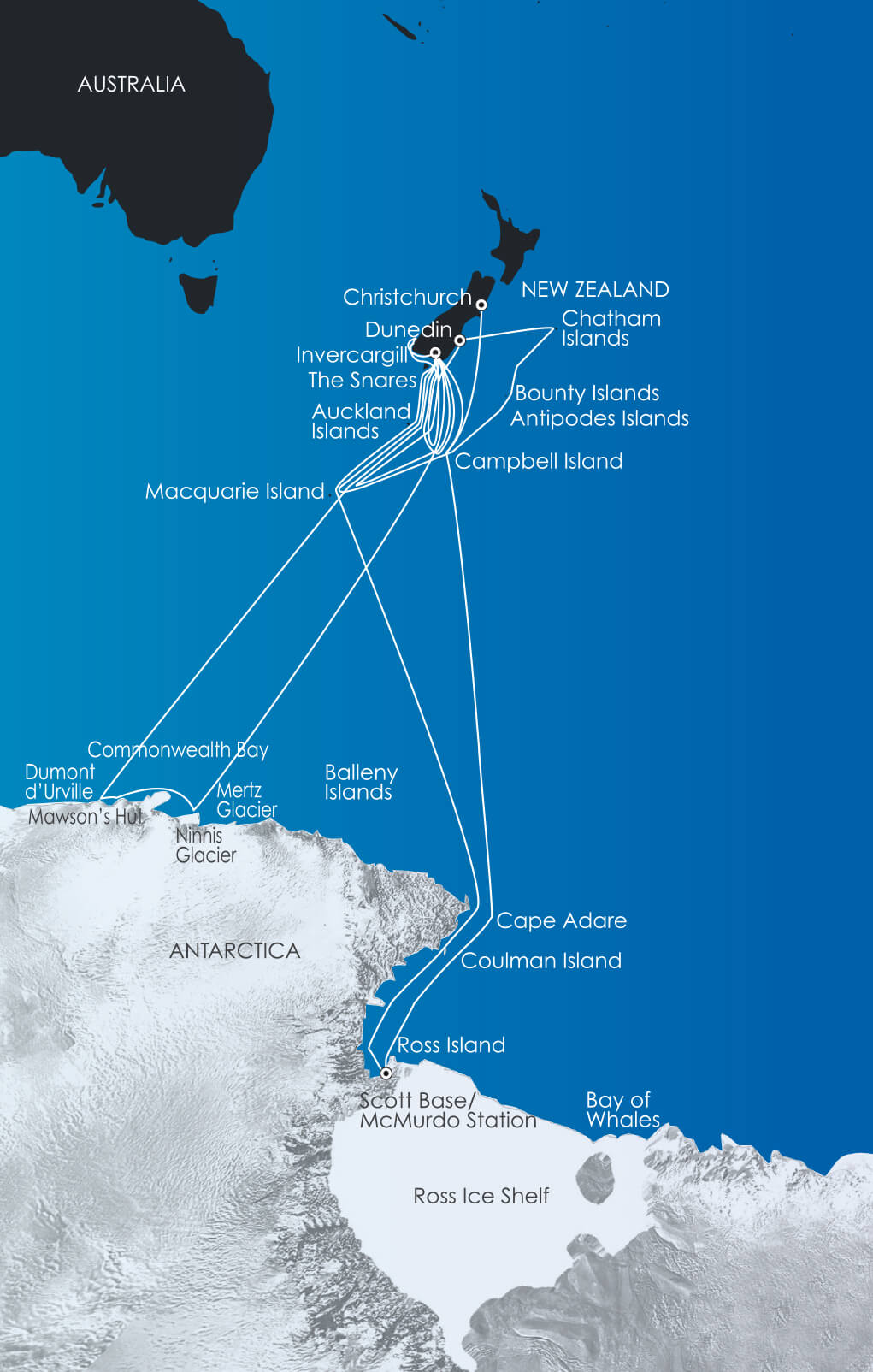 antarctic cruise map